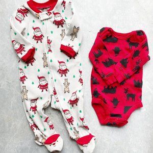 Christmas Bundle 6month Sleep and Play Onesies